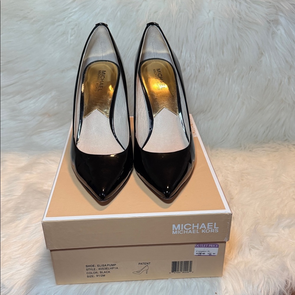 Michael Kors Black Patent Heels size 9.5 Elisa Pump